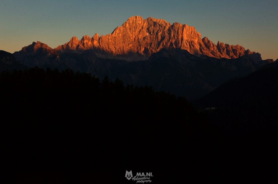 Tramonto infuocato sulla Civetta