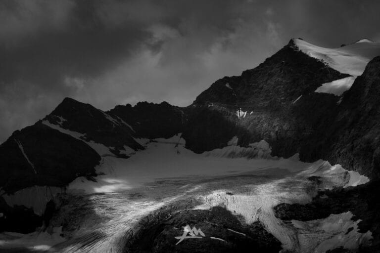 Il ritiro dei ghiacciai inesorale al Vedrat dal Cambrena, Gruppo del Bernina
